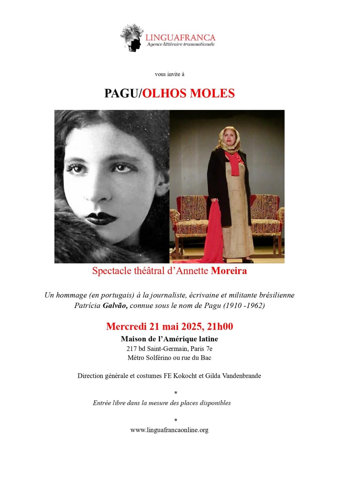 OLHOS MOLES: un hommage théâtral à Pagu