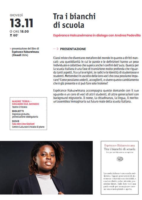 Tra i banchi di scuola -  Espèrance Hakuzwimana in dialogo con Andrea Pedevilla